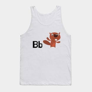 The Letter B for Beaver Alphabet uppercase and lowercase A letter Design Tank Top